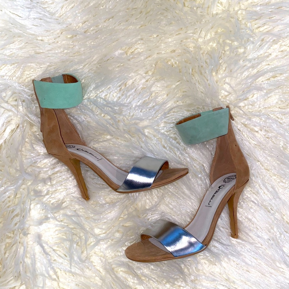 Jeffrey Campbell Chasen Sandal Size 7 Leather and Suede